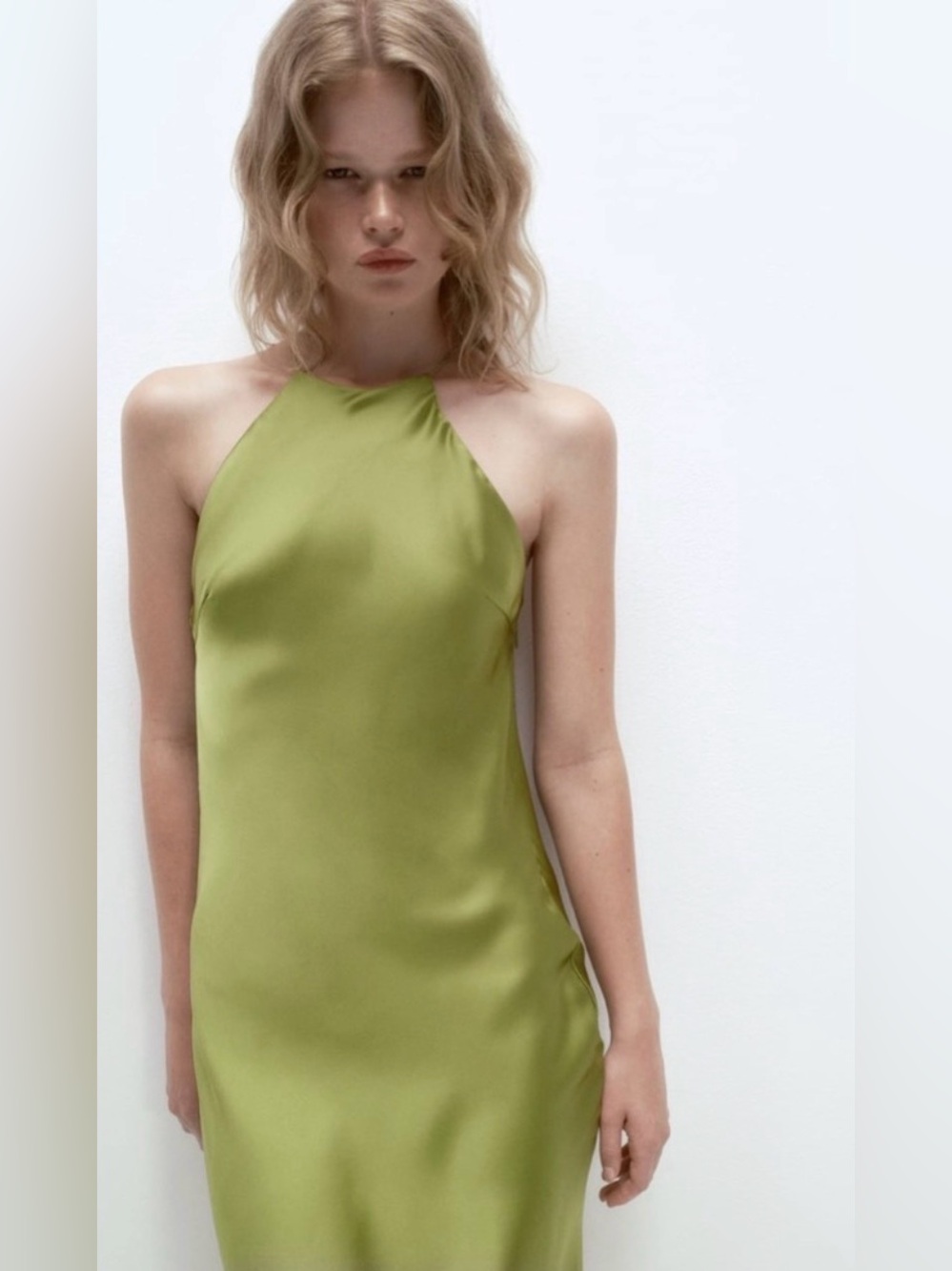 ZARA Satin Slip Dress with Spaghetti Straps NWT M - Picture 7 of 16